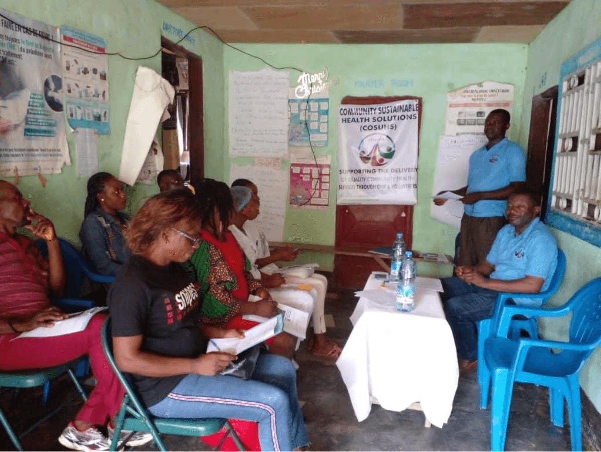 Participants seated during indoor training